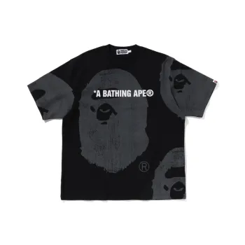 A BATHING APE Water Print Ape Head Relaxed Fit Tee