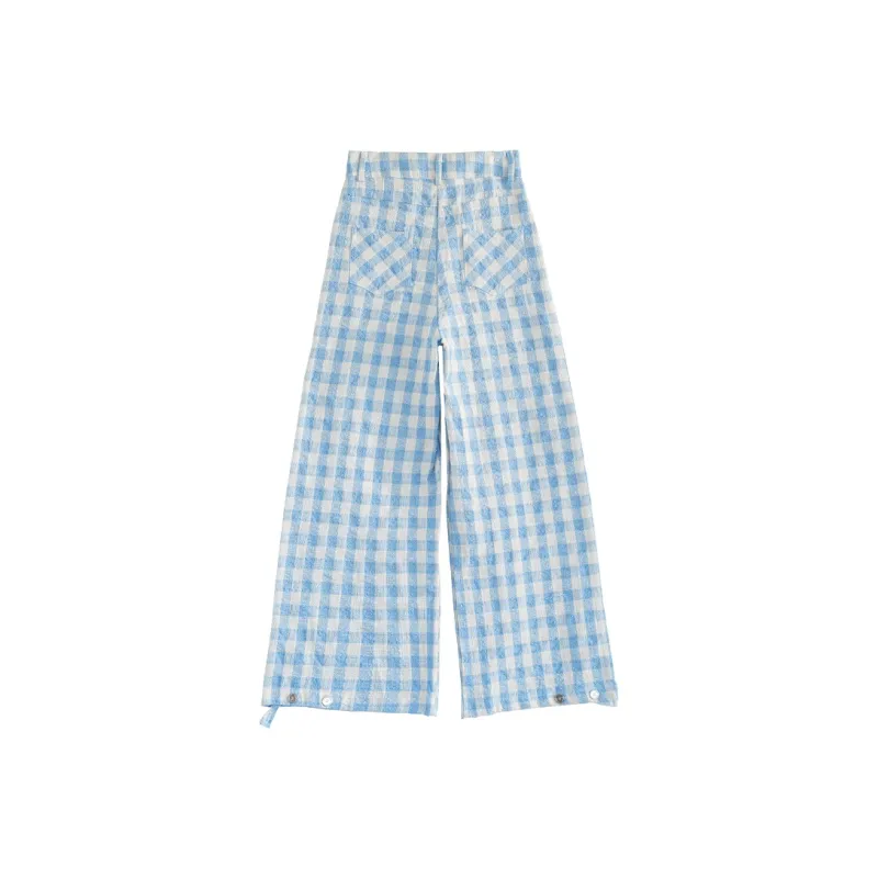Rose Casual Pants Women's Sky Blue-1
