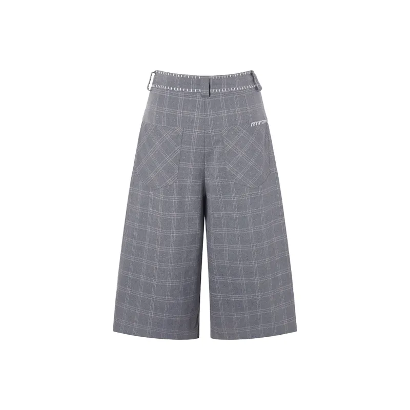ROCAWEAR Casual Shorts Unisex Gray Plaid-1