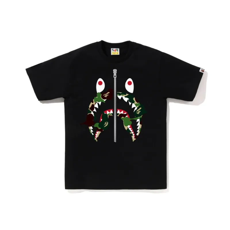 A BATHING APE Abc Camo Rebuild Shark Tee-3