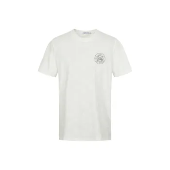 FERRE Letter Print All Over Subtle Texture Jacquard Crew Neck Short Sleeved T Shirt Men's