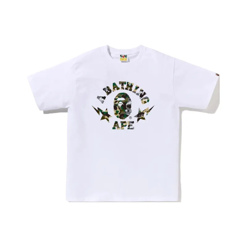 Bape 1st Camo Crazy Sta College Tee-2