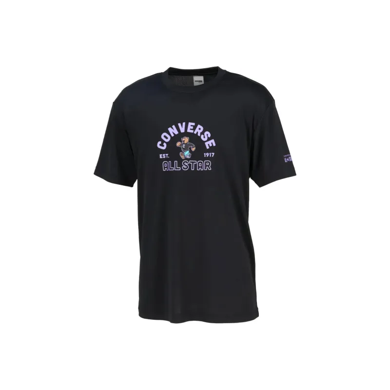 Converse T Shirt Unisex Black Lavender-0