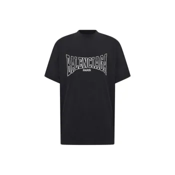 Balenciaga Logo Printed Washed Oversized T-Shirt