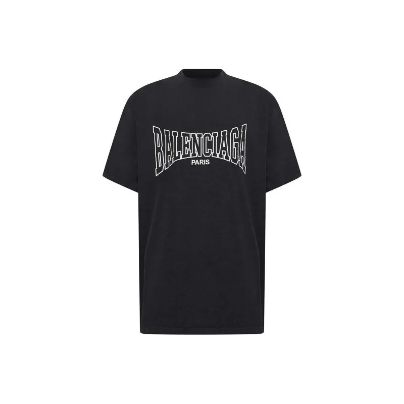 Balenciaga Logo Printed Washed Oversized T-Shirt-0