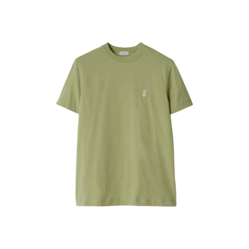 Burberry Logo Embroidered Crewneck T Shirt-0