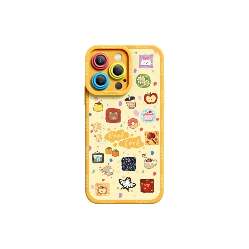 I Create My Art Silicone Material Lucky Small Item Phone Case Compatible With Apple 16/15/14/13/12/11 Series Cute Style-3
