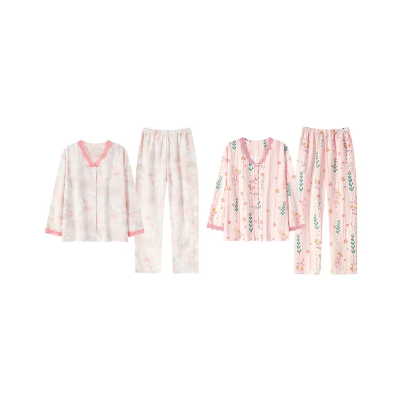 Herbal Primer Pajama Set Women's Combo Set-41