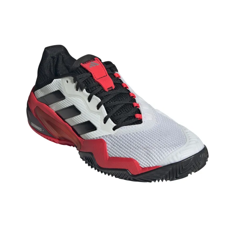 Adidas Barricade 13 Anti Slip Wear Resistant Low Top Tennis Shoes Men's White Black Red-2