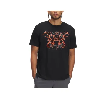 Under Armour Thunder Logo T Shirt Men's Black/God Of War Red/Reflective