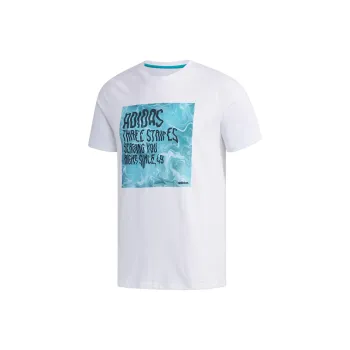 Adidas Neo FAV SLGN TEE2 T Shirt Men's White/Aqua Green