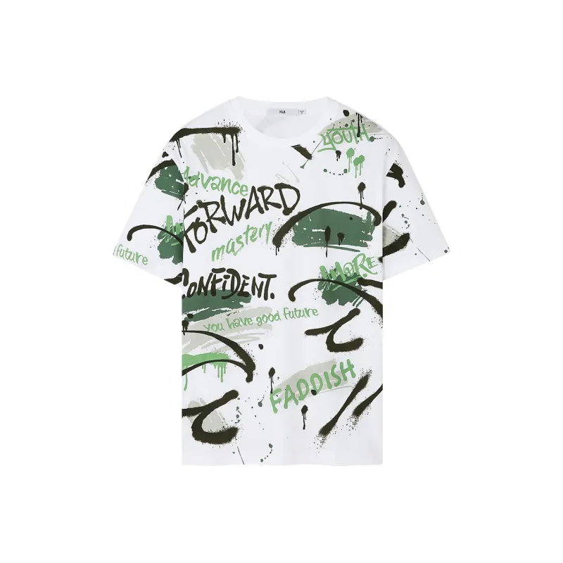 HLA T Shirts Men Ecru Pattern Q6-1