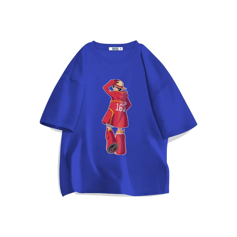 ONE PIECE Trendy Heavyweight Open Back Short Sleeved T Shirts Men's-12