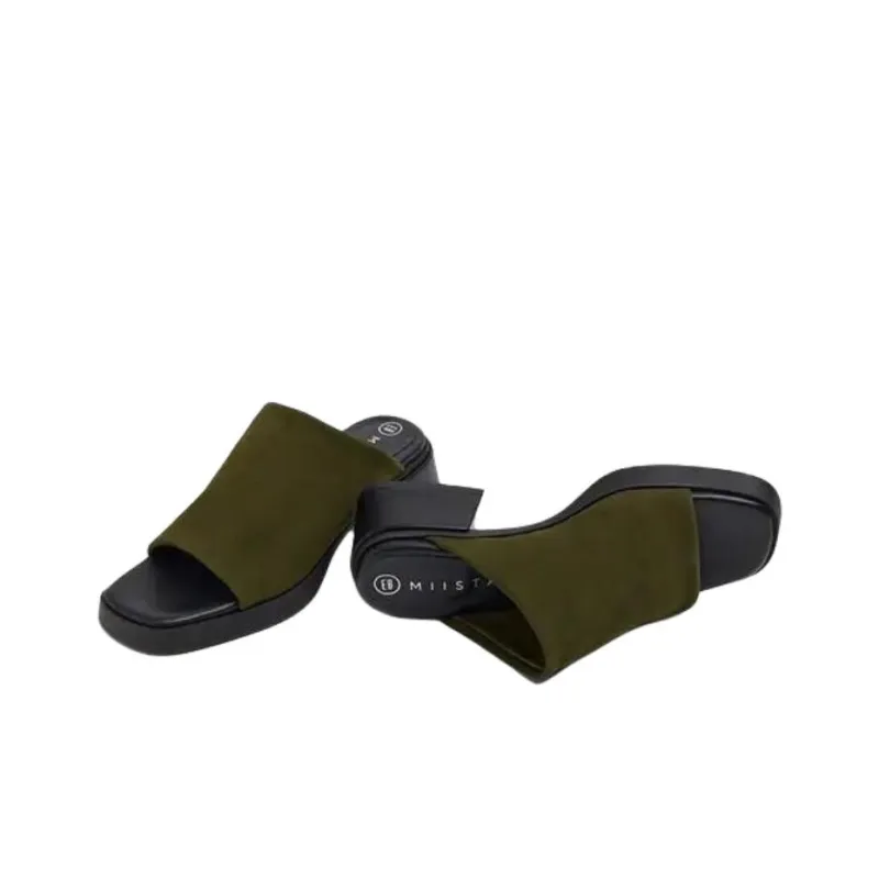 MIISTA Abrasion Resistant Slide Slippers 4.5cm Women's Green-2