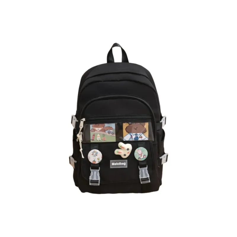 Deli Bear Canvas Backpack Regular Women's White/Black/Pink/Blue-5