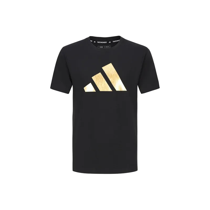 Adidas Cotton T Shirt Unisex Black Gold-0