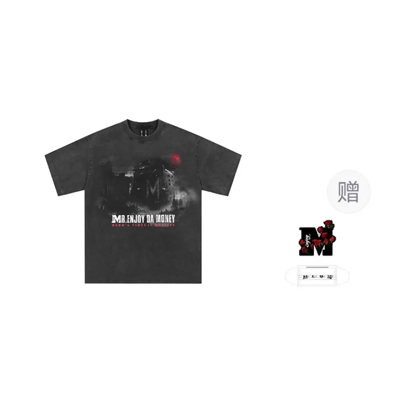 MR.ENJOYDA MONEY T-Shirts Unisex Washed Gray-0