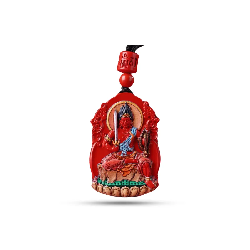 Dora Skewers Reconstructed Cinnabar Pendants Unisex-12