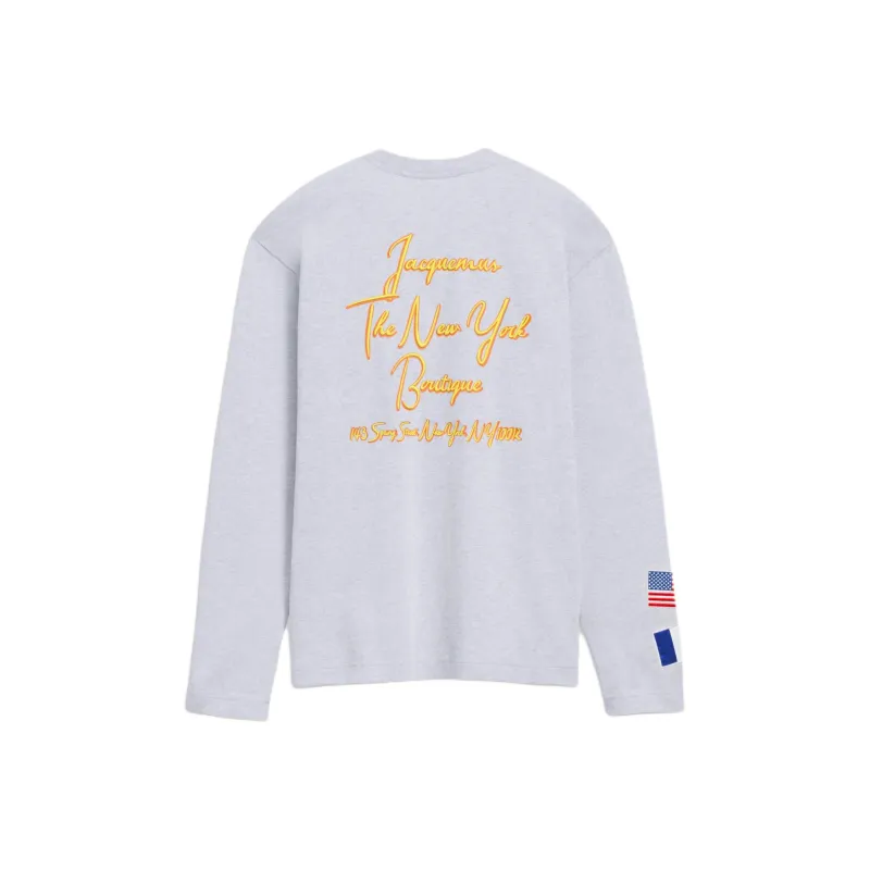 Jacquemus FW24 Long-sleeved Logo T-shirt T-Shirt Unisex Grey/Gray-0