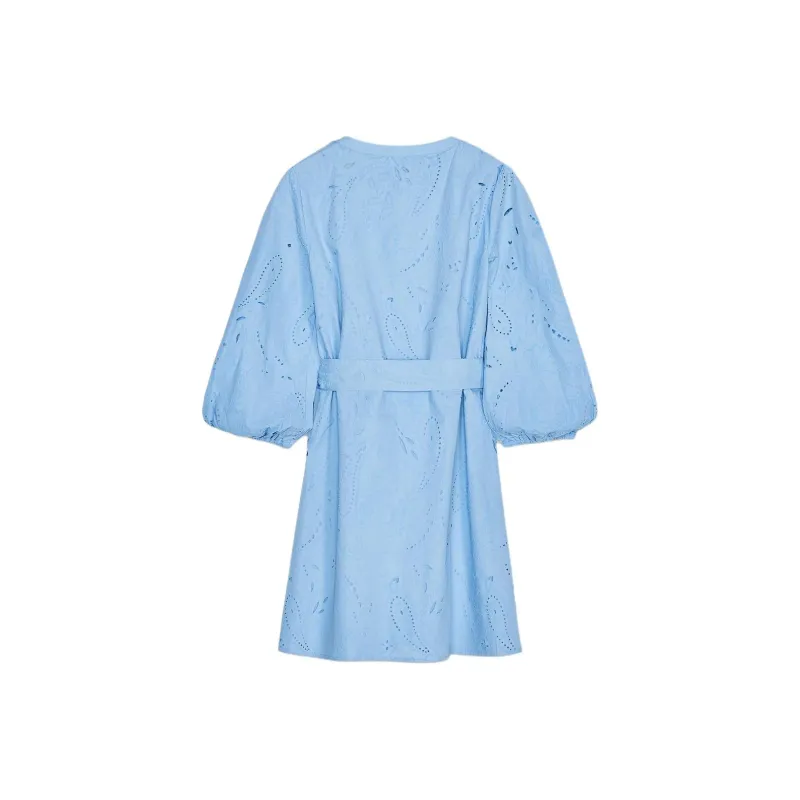 ZARA Long Sleeved Dresses Women's Sky Blue-1