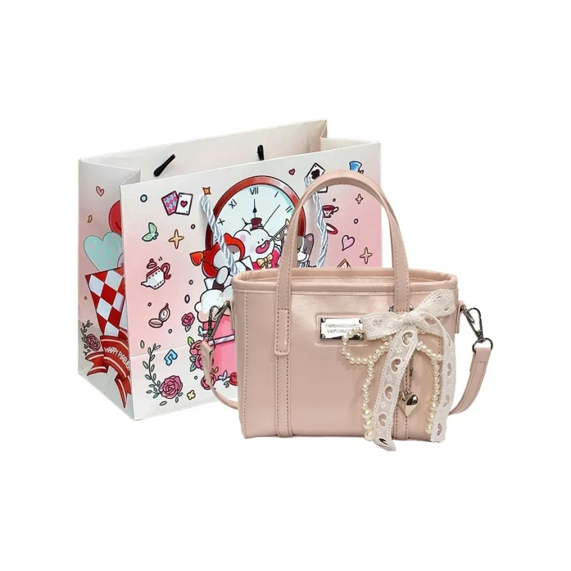 MOM'S HELPER PU Handbag Regular Women's Pink/Ecru/Blue/Black-0