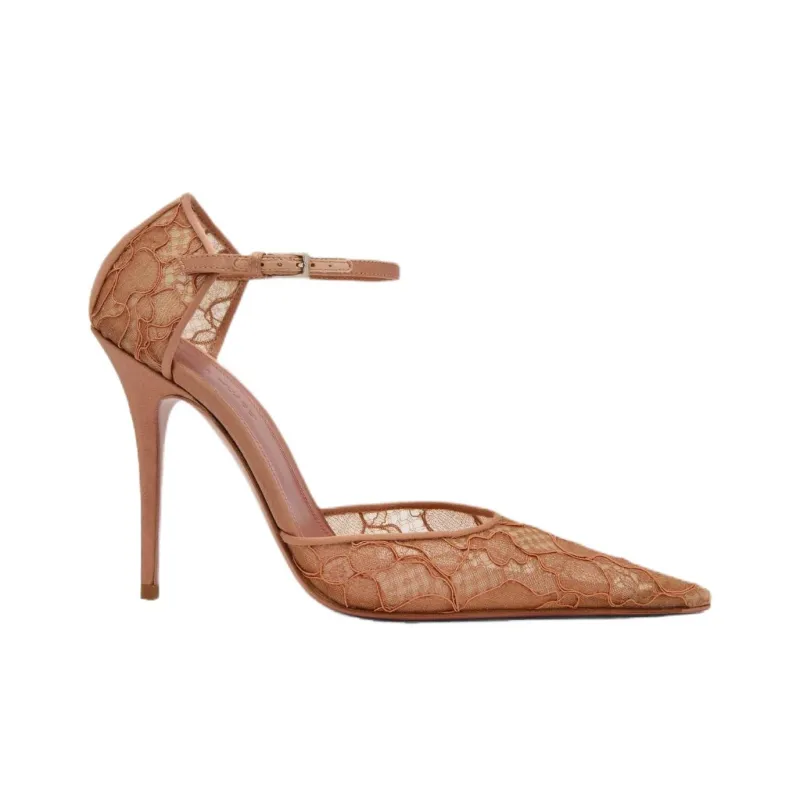 AMINA MUADDI Barbara Slim Heel High Heels 10.5cm Women's Brown-1