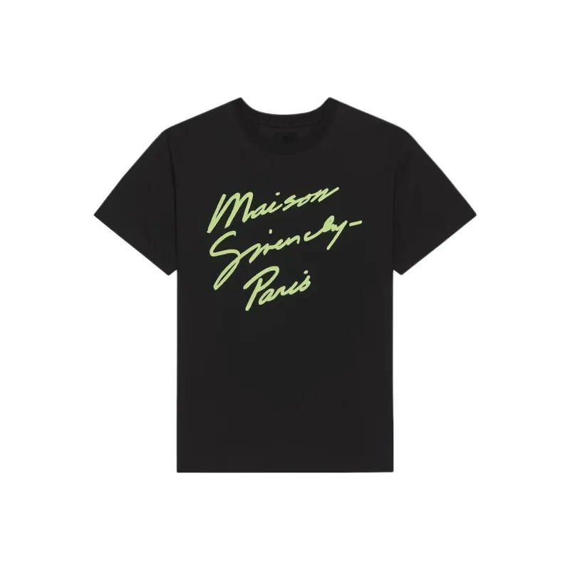 Givenchy Slogan Embroidered Crewneck T Shirt-0