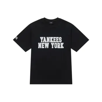 MLB New York Yankees Drop Shoulder Sleeve T Shirt Unisex Black