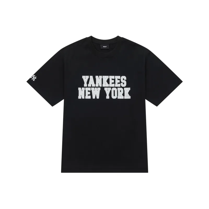 MLB New York Yankees Drop Shoulder Sleeve T Shirt Unisex Black-0