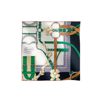 HERMES Mulberry Silk Scarves Women's White