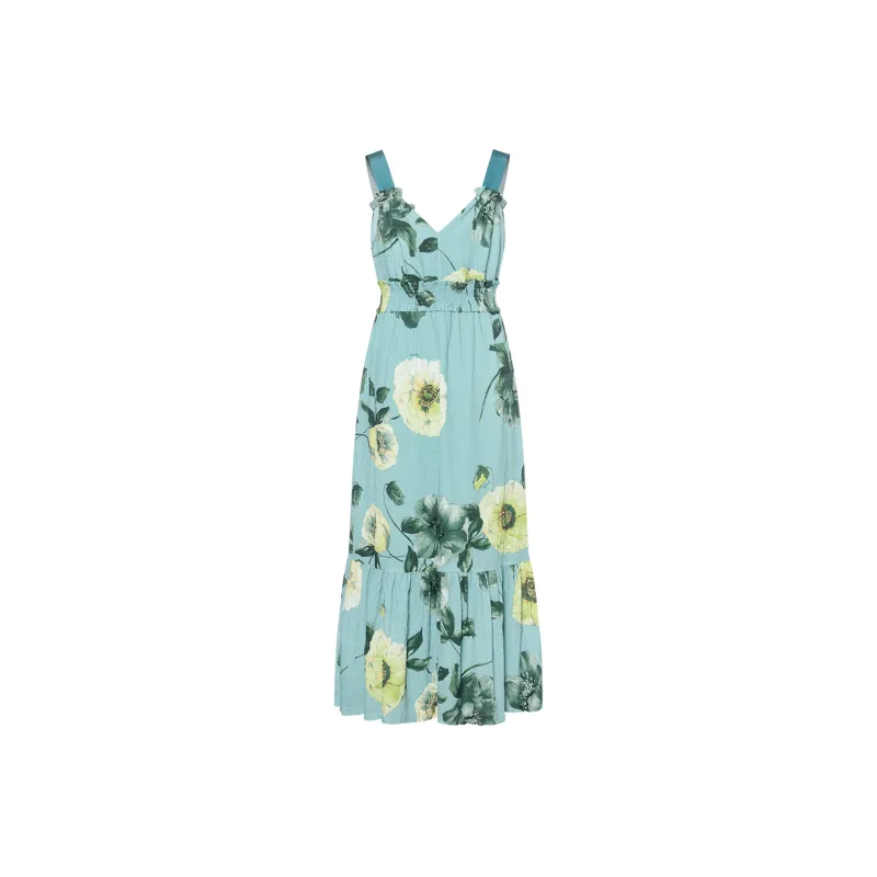 PINKO SS22 Sleeveless Dress Women's Green-1