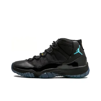 Jordan Air Jordan 11 Gamma Blue Wear Resistant Mid Top Vintage Basketball Shoes Men's Black Blue 2024 Retro
