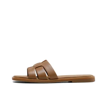 BELLE Slide Slippers Women's Ecru/Brown