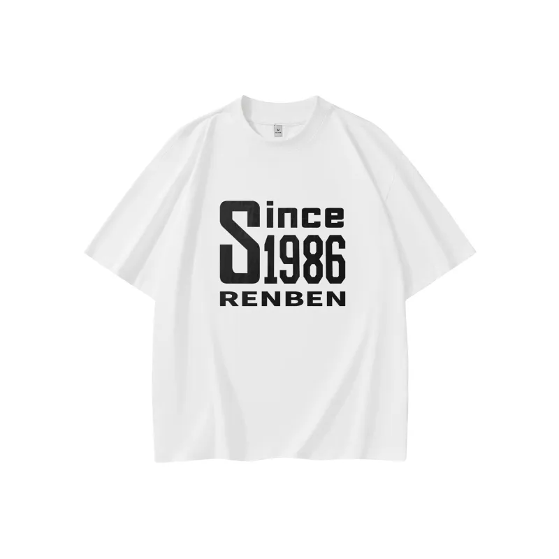 RENBEN Drop Shoulder Sleeve T Shirt Men's-0