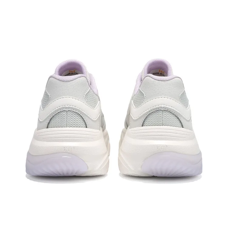 361° Cushioning Breathable Lightweight Low Top Casual Shoes Women's Feather White Light Grape Purple-5