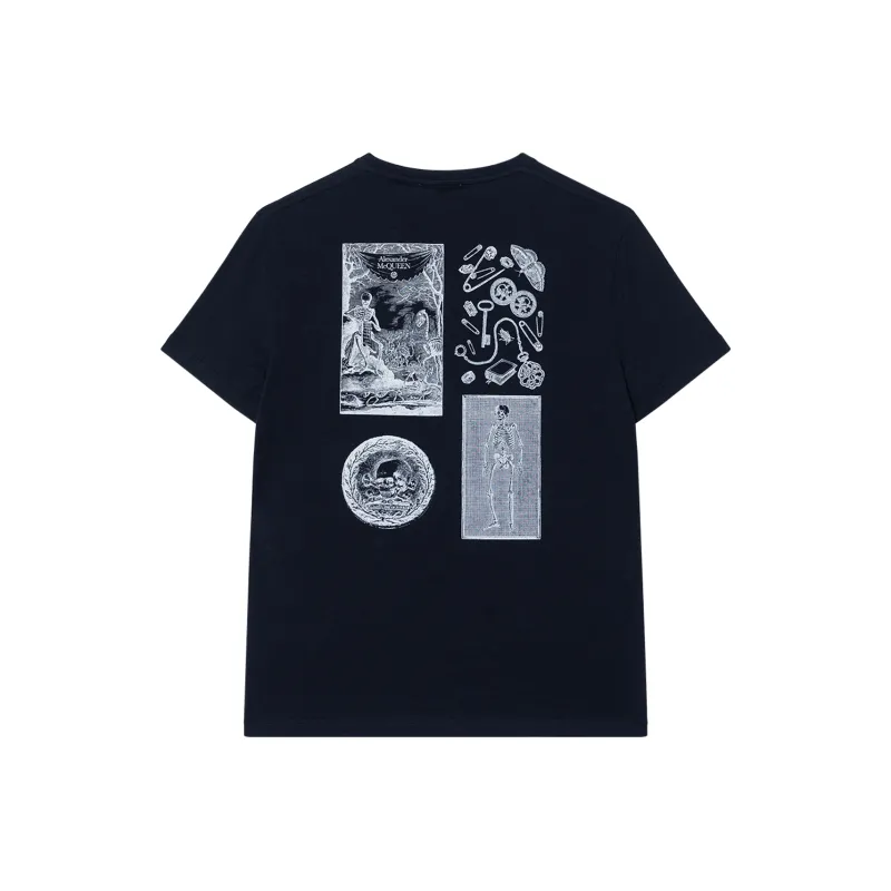 Alexander McQueen T Shirts Men Dark Blue-1