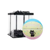 Suede Small Black Cat Macaron Basketball-Black Transparent Box