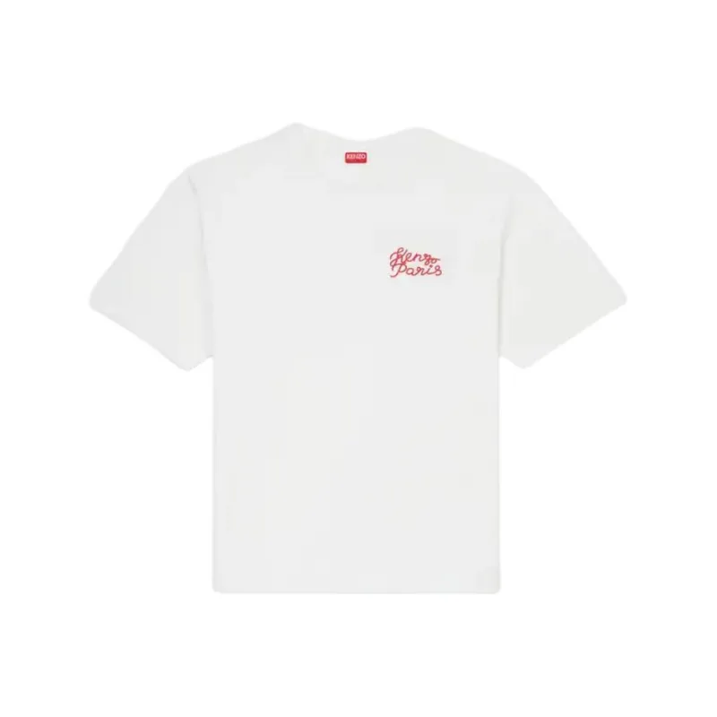 KENZO Heart Embroidered Oversized T Shirt-0
