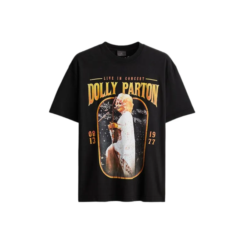 H&M T-Shirt Men's Black/Dolly Parton-0