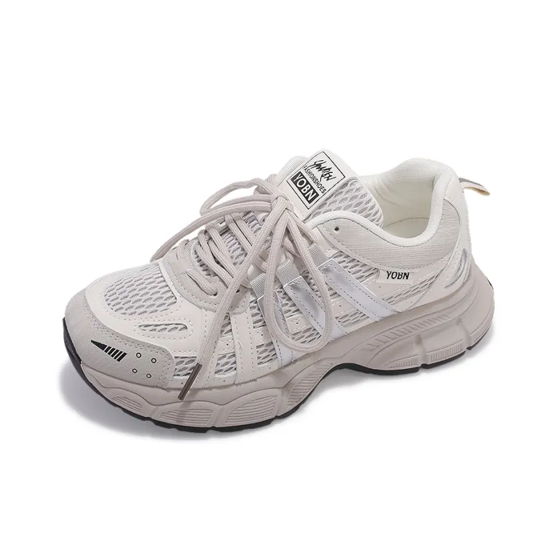 SNXR Non slip Lightweight Low Top Chunky Sneakers Women's Silver-2