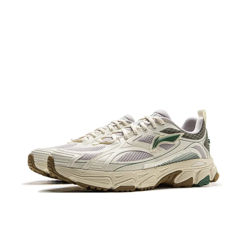 LiNing Getaway Cushioning Wear-Resistant Rebound Low-Top Casual Running Shoes Men's Ecru Gray-2