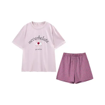 YSO Cool Cat Series Pajama Set Women's Taro Purple