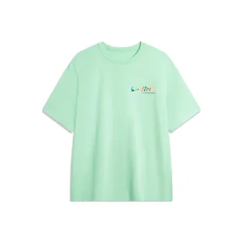 LiNing Sports Life Collection Drop Shoulder Sleeve T Shirt Men's Cooling Green