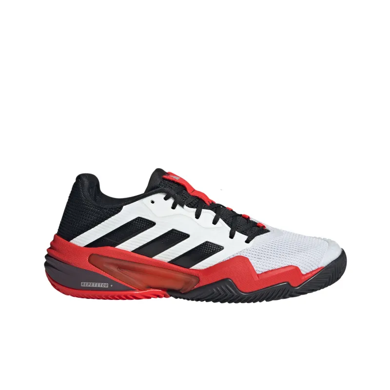 Adidas Barricade 13 Anti Slip Wear Resistant Low Top Tennis Shoes Men's White Black Red-1