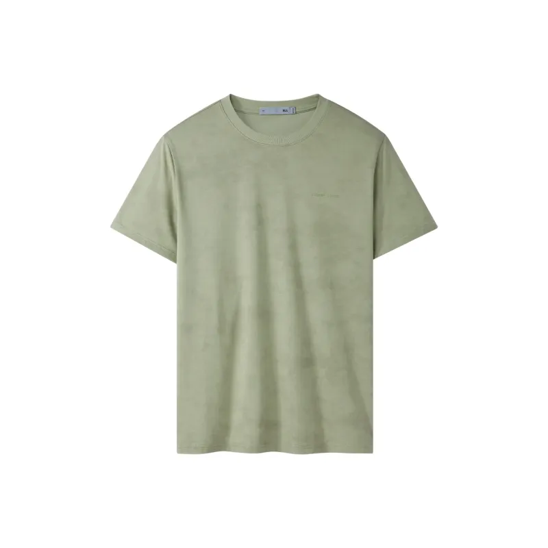 HLA The Mountain Is Not In The High Series T Shirt Men's Green Gray Pattern-0