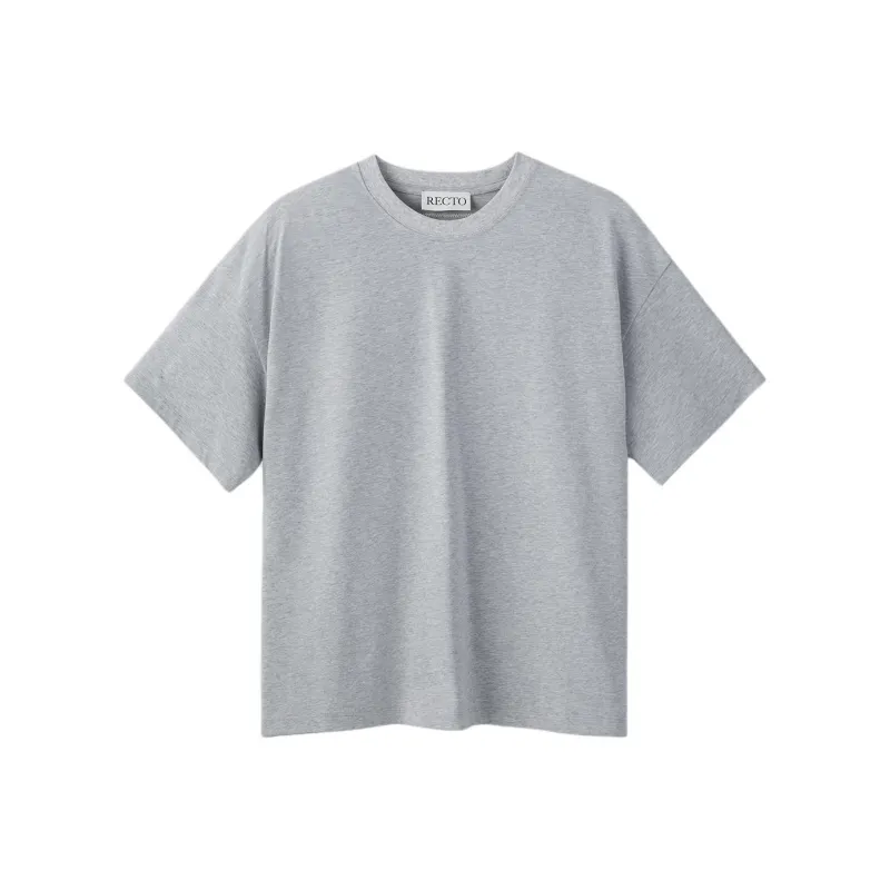 RECTO FW24 MENS RECTO JACQUARD LOGO COTTON T-SHIRT T-Shirt Men's Melange Grey/Mixed Color Gray-0