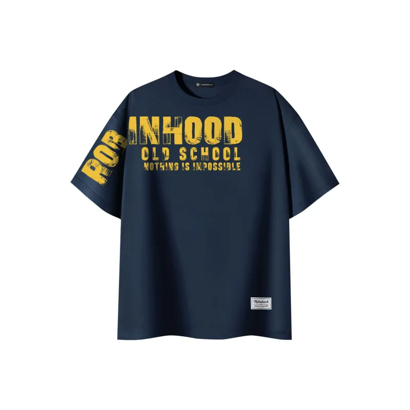 ROBINHOOD T Shirt Unisex Navy Blue Yellow Text-4