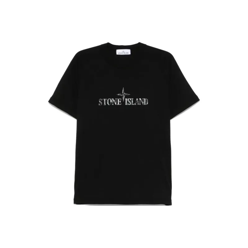 STONE ISLAND Logo print T shirt-0