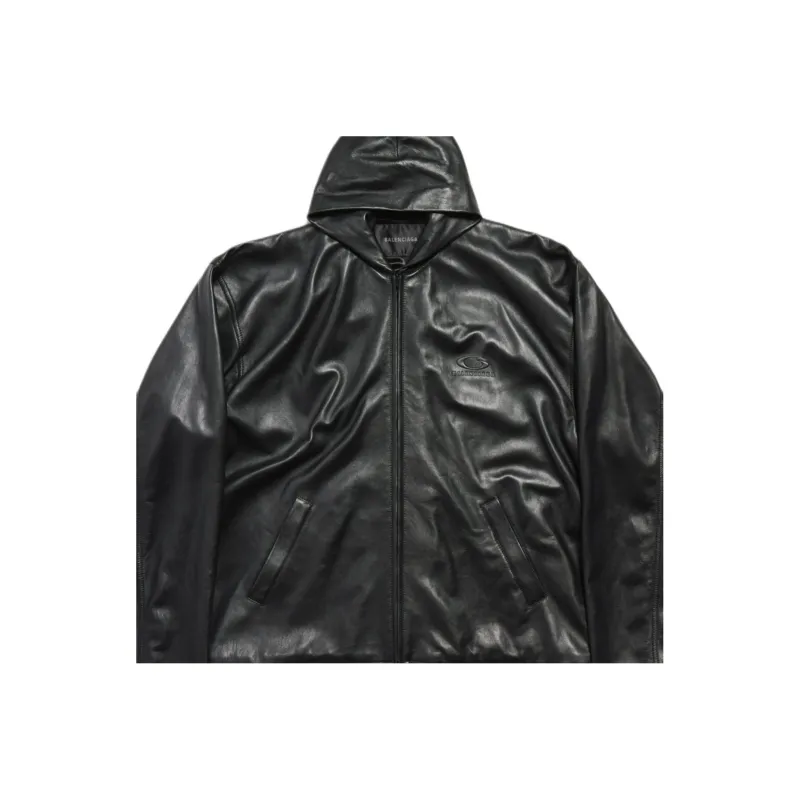 Balenciaga Leather Jacket Men's Loose Fit Black-6