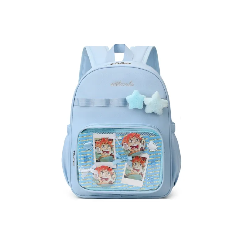 Deli Bear Fabric Backpack Women's Ecru/Gray/Light Purple/Sky Blue/Black-13